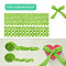2 Rolls 2 Sizes Polyester Elastic Ribbon, for Hair Band Making, Lawn Green, 1roll/style