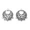 Tibetan Style Alloy Chandelier Component Links, Cadmium Free & Lead Free, Fan, Antique Silver, 35x30x3.5mm, Hole: 1.6mm & 2.5mm, about 230pcs/1000g