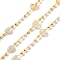 Handmade Brass Link Chain, with Glass Beads and ABS Beads and Natural Gemstone Beads, Soldered, with Spool, 4~7x4~5x3~5mm, about 16.40 Feet(5m)/Roll