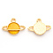 Alloy Enamel Pendants, Planet, Universe Space Charms, Light Gold, Yellow, 12x16.5x3mm, Hole: 1.6mm