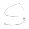 Rack Plating Brass Ear Wire, with Cubic Zirconia, Cadmium Free & Lead Free, Long-Lasting Plated, Silver, 113~115mm, Hole: 2mm, Pin: 0.8mm, Cubic Zirconia: 7x4.5x2mm