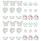 Transparent Glass Beads, AB Color Plated, Mixed Shapes, Clear AB, 180pcs/box