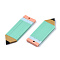 Handmade Polymer Clay Pendants, Pencil Shape, Turquoise, 35~37x11.5~12.5x2mm, Hole: 1.4mm
