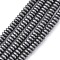 Matte Style Electroplate Non-magnetic Synthetic Hematite Flat Round Beads Strands, Platinum Plated, 4x2mm, Hole: 1mm, about 175pcs/strand, 15 inch