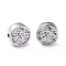 Tarnish Resistant 304 Stainless Steel Bead Rhinestone Settings, Flat Round with Tree of Life, Stainless Steel Color, Fit for 0.7~1mm Rhinestone, 8x4.5mm, Hole: 1.5mm