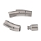 Tarnish Resistant 304 Stainless Steel Bayonet Clasps, Tube, Frosted, Stainless Steel Color, 30x8x9mm, Hole: 6mm