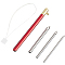 GORGECRAFT 1 Set 5pcs Handle Embroidery Pens 5&3.5&2.5mm Punch Needle Kit Adjustable Punch Needle Embroidery Kits Easy Automatic Threader Set for Beginners Stitching Applique Embellishment