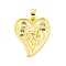 Brass Micro Pave Clear Cubic Zirconia Pendants, Cadmium Free & Nickel Free & Lead Free, Heart, Real 18K Gold Plated, 21x18x2.5mm, Hole: 4.5x2.5mm