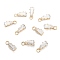 Brass Clear Cubic Zirconia Charms, Long-Lasting Plated, Trapezoid, Real 18K Gold Plated, 12.5x4x3mm, Hole: 2mm