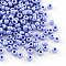 (Repacking Service Available) Glass Seed Beads, Opaque Colors Lustered, Round, Cornflower Blue, 8/0, 3mm, Hole: 1mm, about 12g/bag