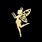 201 Stainless Steel Pendants, Laser Cut, Fairy, Golden, 41x25x1mm, Hole: 1.8mm