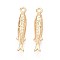 Brass Pendants, Fish, Real 18K Gold Plated, 18.5x5.5x2.5mm, Hole: 1.2mm