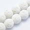 Synthetic Lava Rock Beads Strands, Dyed, Round, White, 6mm, Hole: 1mm, about 62~63pcs/strand, 14.8~15 inch