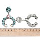 Серьги-гвоздики из сплава синтетической бирюзы EJEW-U053-09A-AS-5