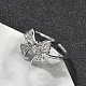 Латунные микро проложить манжеты кольца кубического циркония RJEW-D322-06P-3