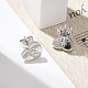 Серьги-гвоздики из латуни с микропаве из прозрачного кубического циркония EJEW-K299-01P-R-3