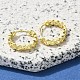 Серьги-кольца из латуни с прозрачным фианитом EJEW-M047-18G-3