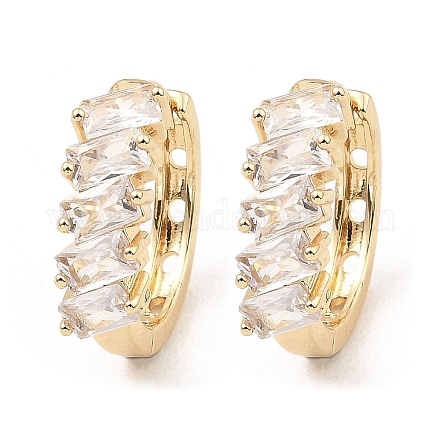 Серьги-кольца из латуни с микропаве из кубического циркония EJEW-D078-24KCG-1