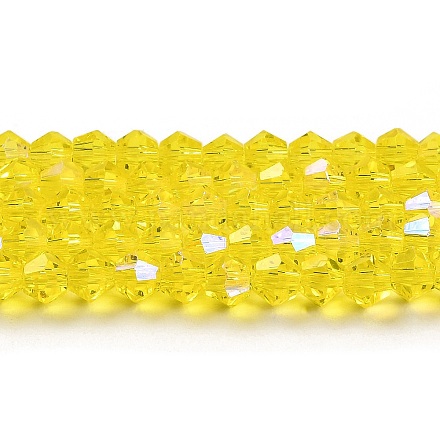 Прозрачные стеклянные бусины гальваническим пряди GLAA-F029-2mm-D21-1
