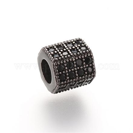 Латунные микро проложить кубического циркония бусы ZIRC-S053-YS012B-3-1