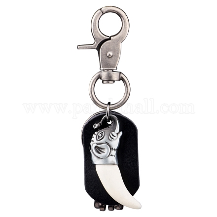 Брелки из сплава и кожи KEYC-PW0009-02B-1