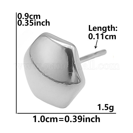 Шестигранные серьги-гвоздики из нержавеющей стали 304 BW0286-5-1
