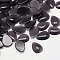 Cat Eye Cabochons, teardrop, Black, 25x18x4mm