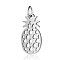 Tarnish Resistant 201 Stainless Steel Pendants, Pineapple, Stainless Steel Color, 28x16x1mm, Hole: 3mm