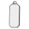 304 Stainless Steel Rectangle Pendant Cabochon Settings, Stainless Steel Color, Tray: 12x29mm, 36x15mm