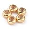 Brass Beads, with Rubber Inside, Slider Beads, Long-Lasting Plated, Rondelle, Real 24K Gold Plated, 5x2.5mm, Rubber Hole: 1.2mm