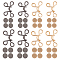 8 Sets 4 Style Alloy Button Pins for Jeans, Garment Accessories, Gunmetal & Golden, 16~33.5x9~28x1.5~9mm, Hole: 5mm, 2 sets/style