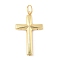 Cross Brass Big Pendants, Rack Plating, Long-Lasting Plated, Cadmium Free & Lead Free, with Jump Ring, Real 18K Gold Plated, 55x33x6mm, Hole: 9.5x6.5mm