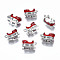 Alloy Enamel Pendants, Cadmium Free & Lead Free, Platinum, for Christmas, Sleigh, FireBrick, 8x15.5x7.5mm, Hole: 1.6mm