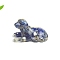 Resin Dog Display Decoration, with Natural Lapis Lazuli Chips inside Statues for Home Office Decorations, 48x30mm