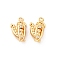 Brass Rhinestone Pendants, Cadmium Free & Nickel Free & Lead Free, Snow Pea Charm, Real 18K Gold Plated, 14.5x8.5x4mm, Hole: 1.2mm