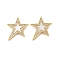 Brass Micro Pave Clear Cubic Zirconia Pendants, Cadmium Free & Lead Free, with Shell, Real 18K Gold Plated, Star, 23x21x6mm, Hole: 4x2.5mm