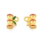 Alloy Enamel Charms, Matte Style, Bamboo Stick, Matte Gold Color, 12x10x5mm, Hole: 2mm