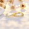 Brass Micro Pave Clear Cubic Zirconia Hoop Earrings, Golden, Letter J, 24x7mm