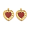 Acrylic Pendants, with 304 Stainless Steel Findings, Heart Charm, Real 14K Gold Plated, Ion Plating(IP), Dark Red, 18.5x15x2.5mm, Hole: 2.5mm