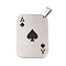304 Stainless Steel Pendants, with Enamel, Playing Card, Ace of Hearts Charm, Stainless Steel Color, 39.5x26.5x2mm, Hole: 8.5x4.5mm