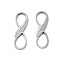 Tarnish Resistant 201 Stainless Steel Link Connectors, Laser Cut, Infinity with Leaf, Stainless Steel Color, 18x5.5x1mm, Hole: 3.5x5.5mm