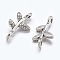 Tibetan Style Links Connectors, Lead Free & Cadmium Free, Branch, Antique Silver, 17x9.5x3mm, Hole: 1mm
