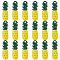 20Pcs Spray Painted Alloy Pendants, Imitation Fruit, 3D Pineapple Charm, Champagne Yellow, 23x7.5mm, Hole: 2mm