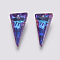 K9 Glass Rhinestone Pendants, Imitation Austrian Crystal, Faceted, Triangle, Bermuda Blue, 28x14x7~7.5mm, Hole: 1.6mm