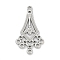304 Stainless Steel Chandelier Component Links, Kite, Stainless Steel Color, 39.5x21.5x2.5mm, Hole: 2mm