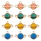 20Pcs 4 Colors Alloy Enamel Pendants, Planet, Light Gold, Mixed Color, 12x16.5x3mm, Hole: 1.6mm, 5pcs/color