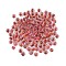 130Pcs 10G Transparent Glass Seed Beads, Round, Faceted, Cerise, 4x3mm, Hole: 1mm