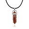 Synthetic Goldstone Pendant Necklaces, Bullets, 19.69 inch(50cm)