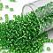 TOHO Round Seed Beads, Japanese Seed Beads, (27) Silver Lined Peridot, 8/0, 3mm, Hole: 1mm, about 222pcs/10g