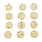 Brass Micro Pave Cubic Zirconia Pendants, Long-Lasting Plated, Cadmium Free & Nickel Free & Lead Free, with Jump Rings, Flat Round with Twelve Constellations Charms, Real 18K Gold Plated, 21x22x3mm, Jump Ring: 5x0.7mm, 3.5mm Inner Diameter